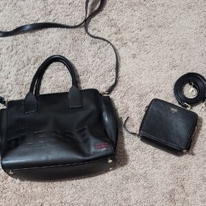 Elegant Black Women's Satchel and Crossbody Set